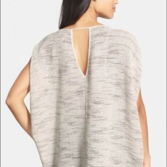 EILEEN FISHER TAN SCOOP NECK OVERSIZED TOP - Picture 2 of 4